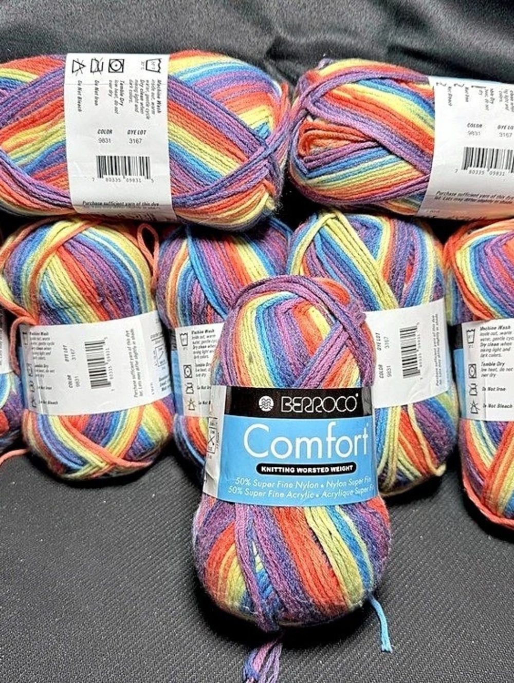 SUPER SOFT berroco Comfort Yarn Lot Multicolor Striped Yarn Bundle NWT